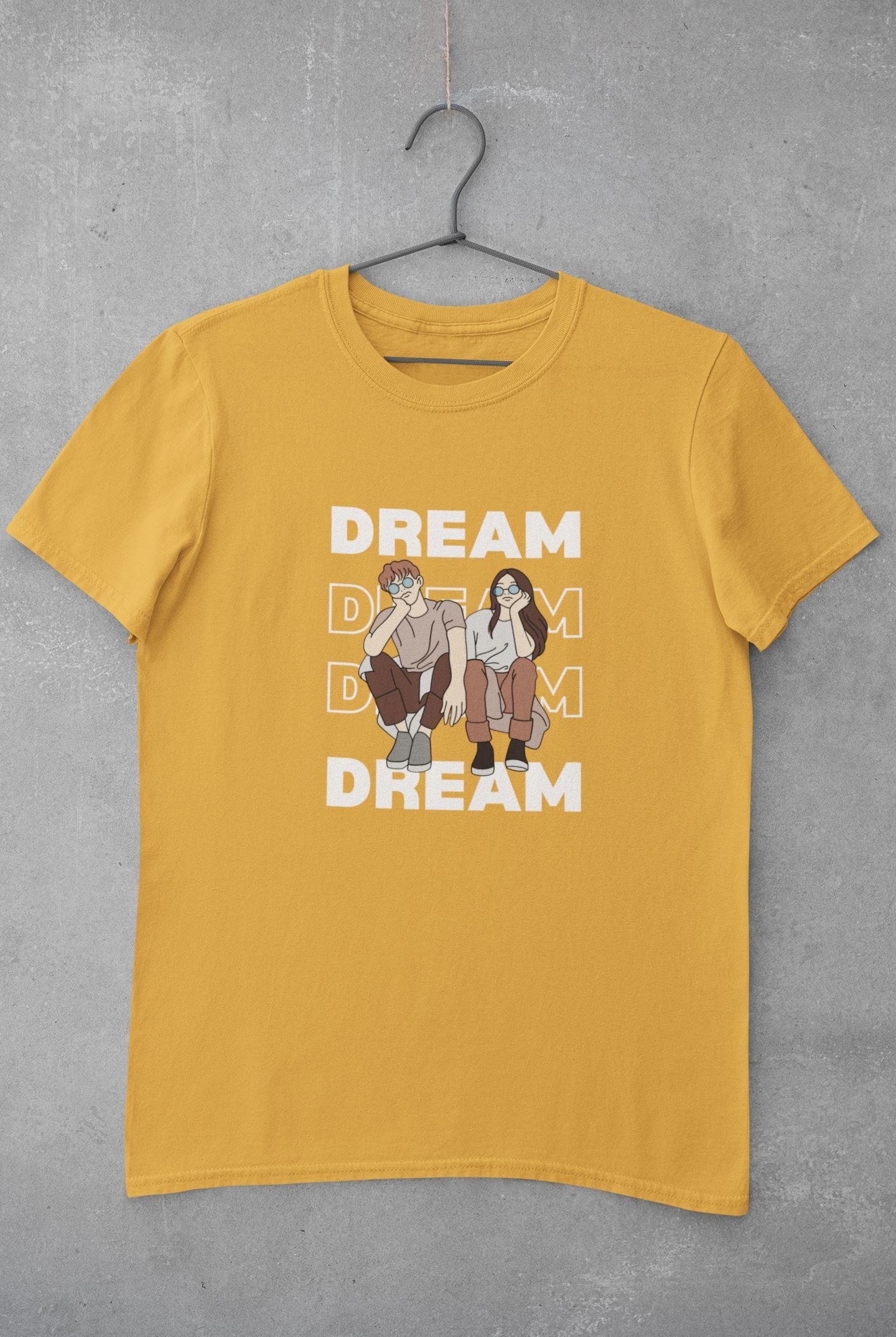 Dream Half Sleeve T-shirt for Women Mustard Yellow