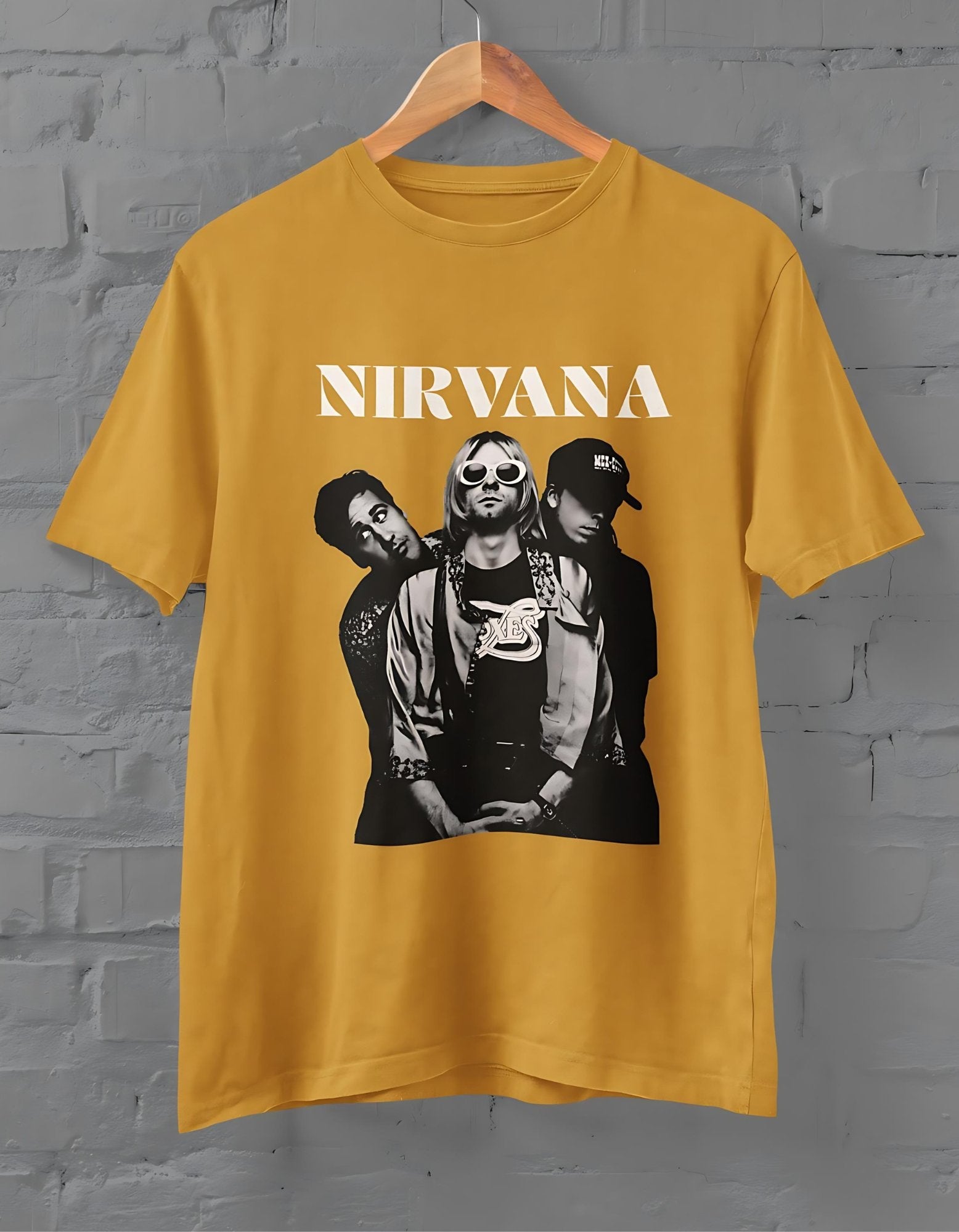 Nirvana Half Sleeve T-shirt for Men Mustard Yellow