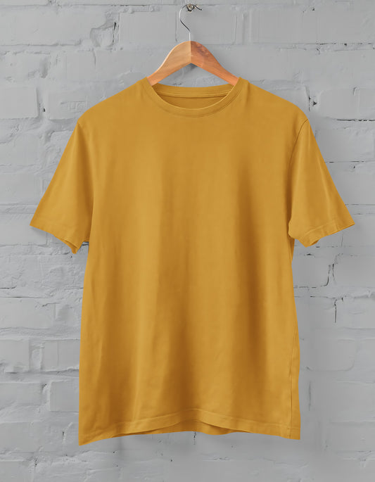 Mustard Yellow Half Sleeve T-shirt for Men