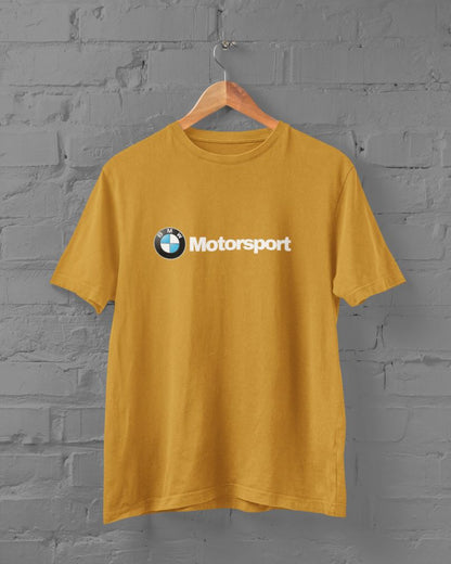 BMW Motorsport Half Sleeve T-Shirt for Men Mustard Yellow