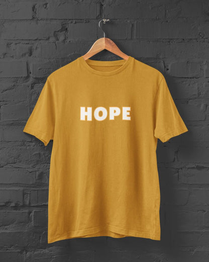 HOPE Half Sleeve T-Shirt for Men Mustard Yellow