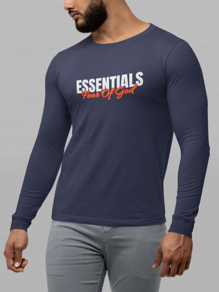 Essentials Full Sleeve T-Shirt for Men Navy Blue