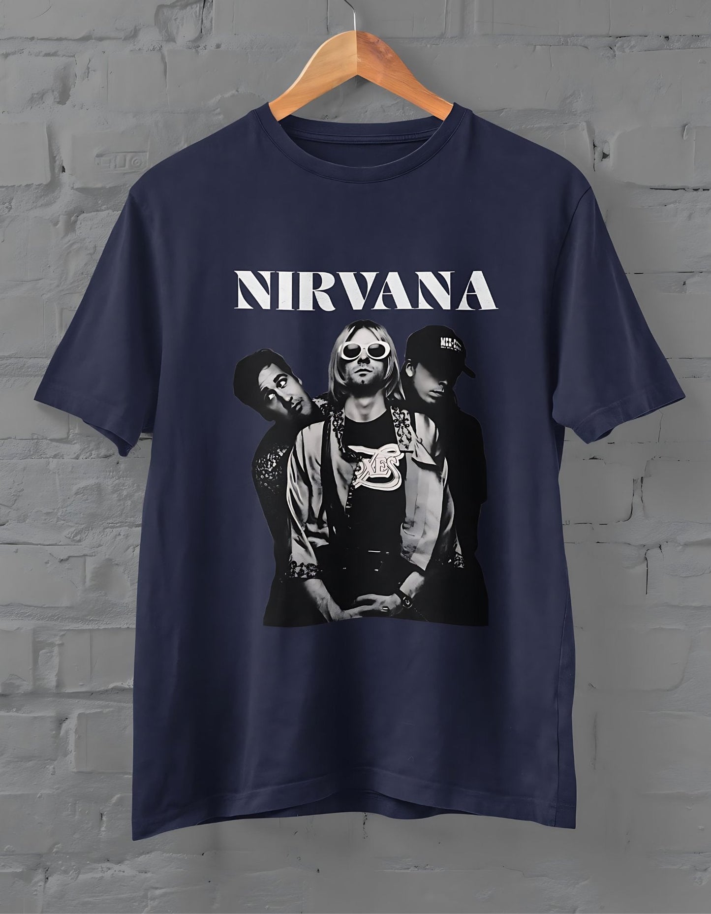 Nirvana Half Sleeve T-shirt for Men Navy Blue