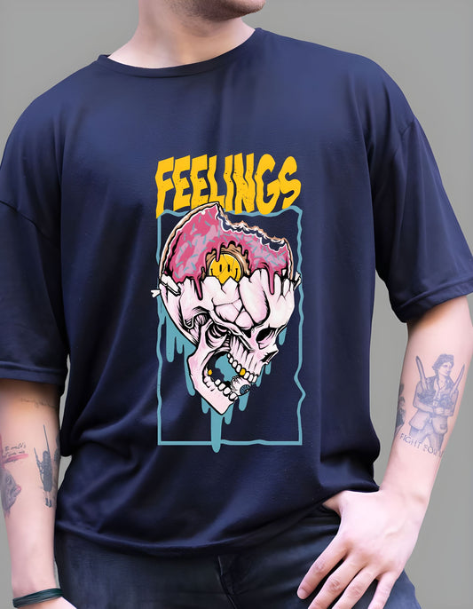 Feelings Skull Oversized T-shirt for Men