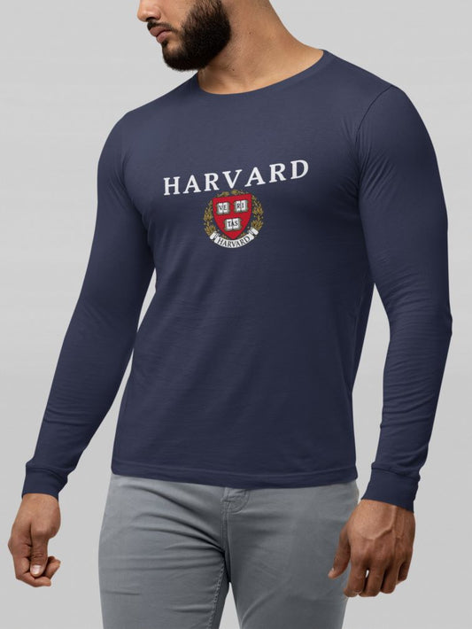 Harvard Full Sleeve T-Shirt for Men Navy Blue