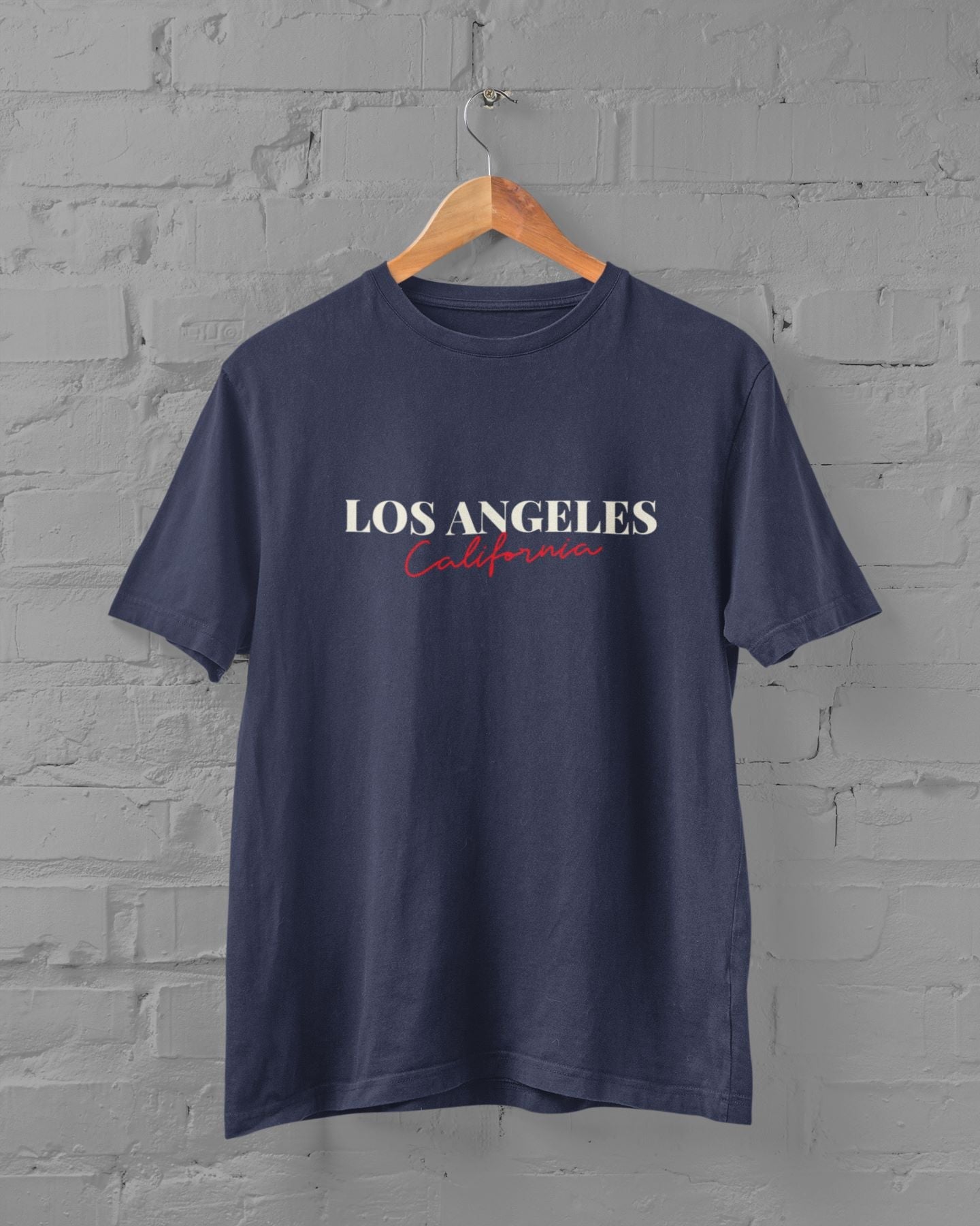 Los Angeles California Half Sleeve T-shirt for Men Navy Blue