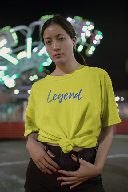 Legend Half Sleeve T-shirt for Women New Yellow