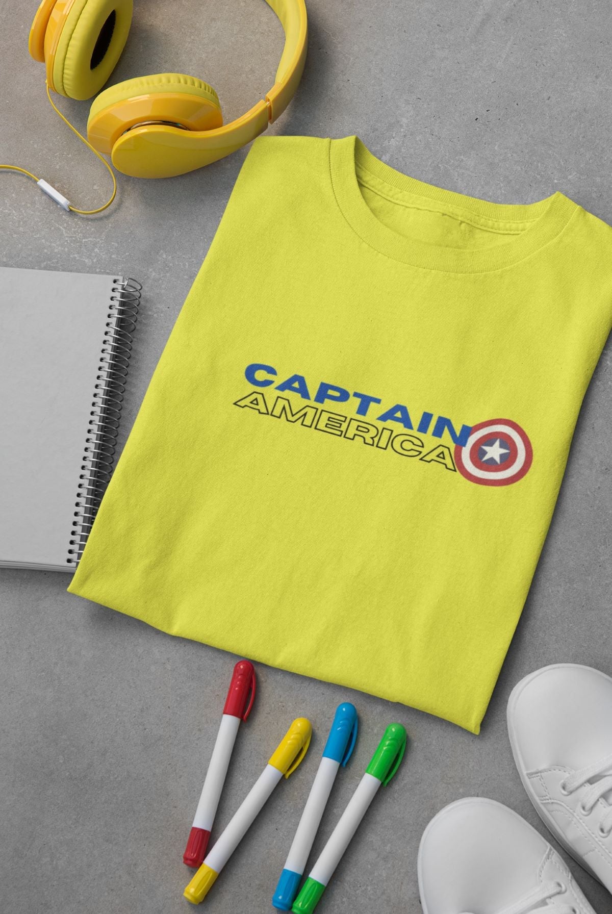 Captain America Kid's T-Shirt New Yellow