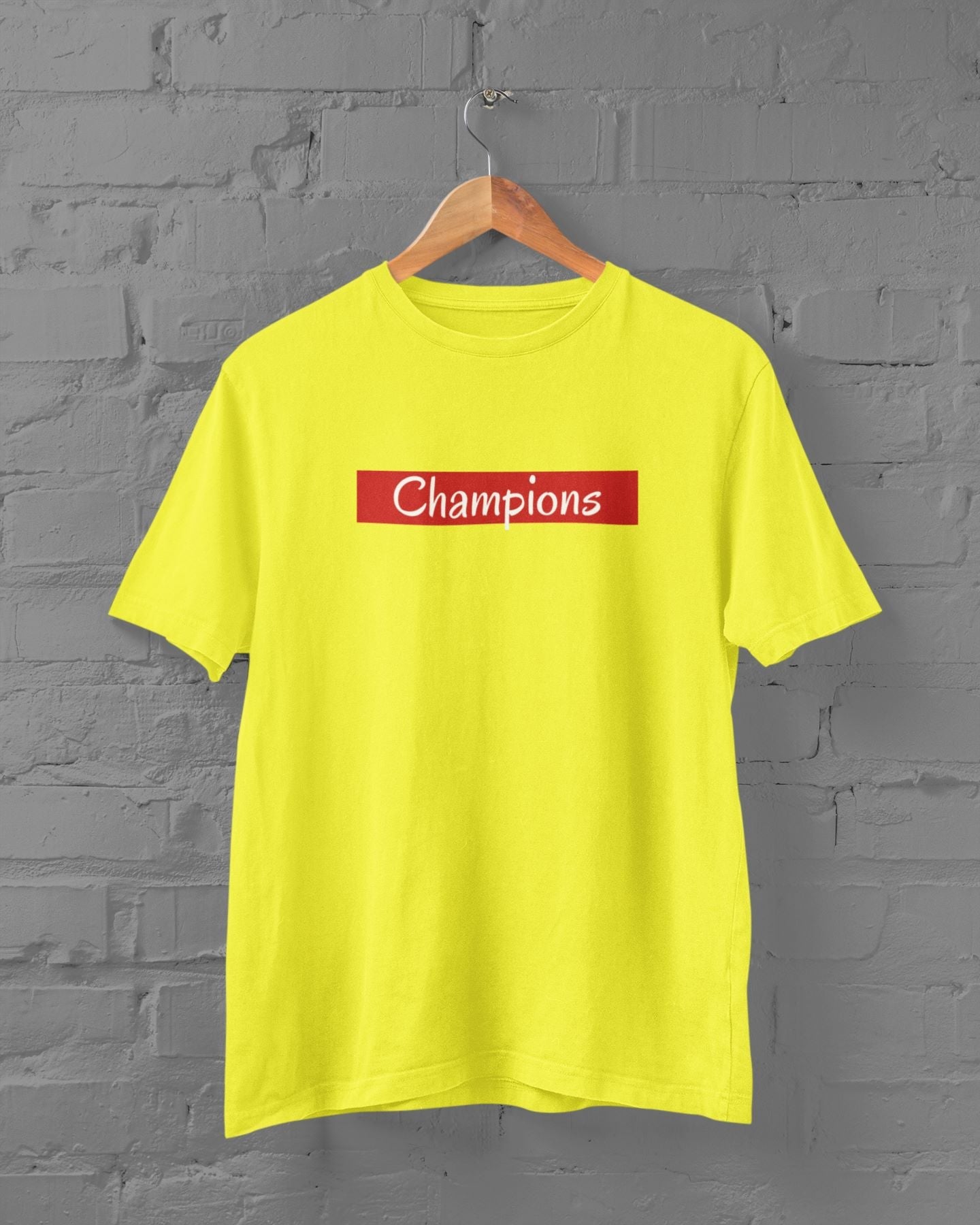 Champions Half Sleeve T-shirt for Men New Yellow