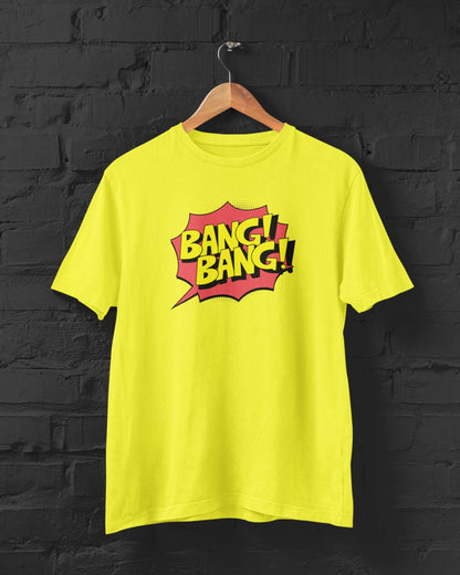 Bang Bang Half Sleeve T-shirt for Men New yellow