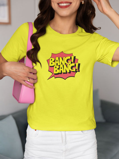 Bang Bang Half Sleeve T-shirt for Women New Yellow