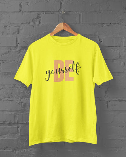 Be Yourself Half Sleeve T-shirt for Men New Yellow