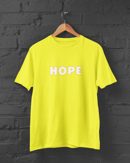 HOPE Half Sleeve T-Shirt for Men New Yellow