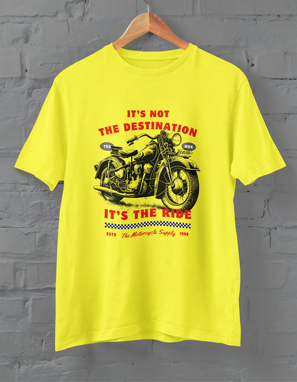 Bike Ride Half Sleeve T-shirt for Men New Yellow