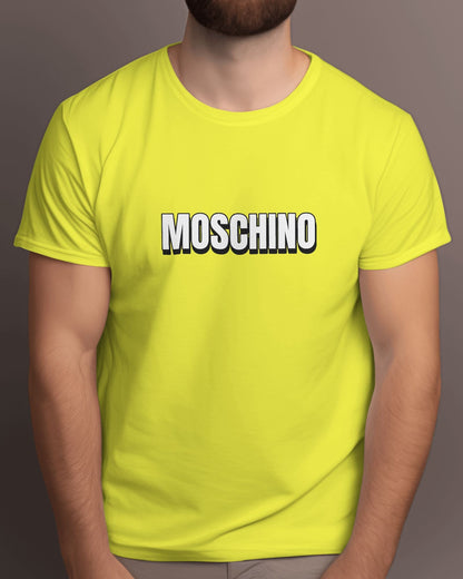 MOSCHINO Half Sleeve T-shirt for Men New Yellow