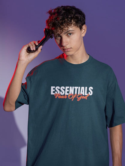 Essentials Oversized T-shirt for Men Petrol Blue