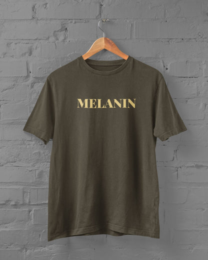 Melanin Half Sleeve T-shirt for Men Olive Green