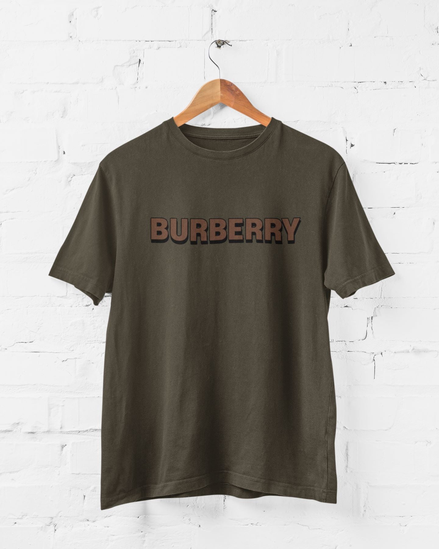 BurBerry Olive Green Half Sleeve T-shirt for Men