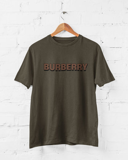 BurBerry Olive Green Half Sleeve T-shirt for Men