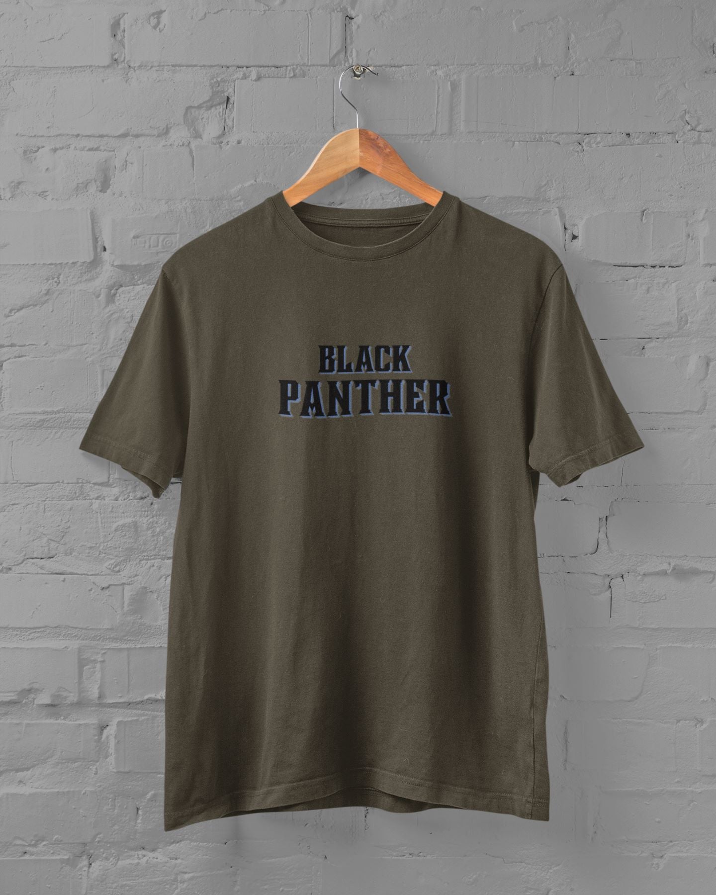 Black Panther Superhero Half Sleeve T-shirt for Men Olive Green