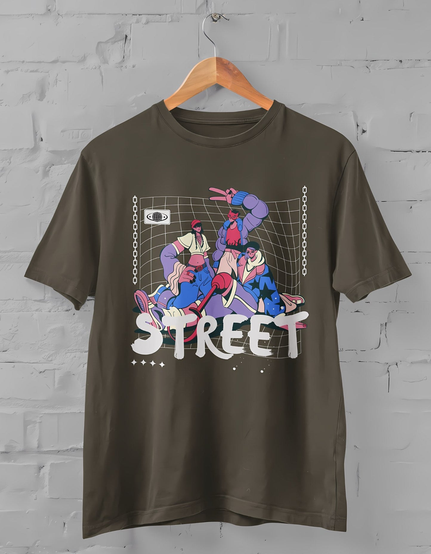 Black & Grey Street Streetwear Half Sleeve T-shirt for Men - ShosaQualiTees