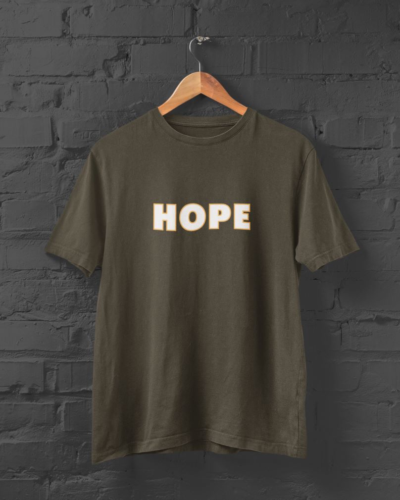 HOPE Half Sleeve T-Shirt for Men Olive Green