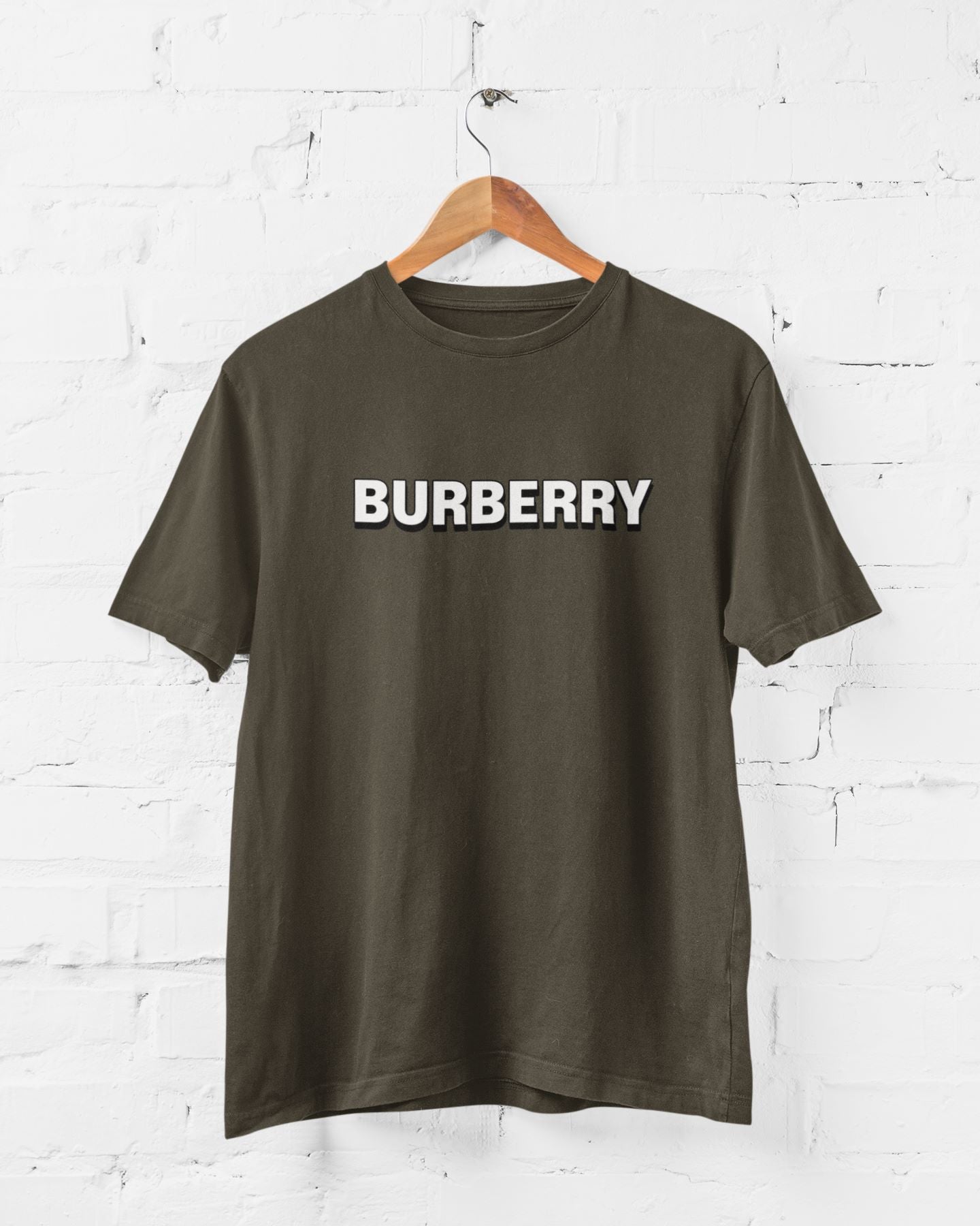 BurBerry Half Sleeve T-shirt for Men Olive Green