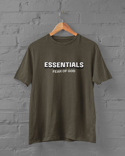 Essentials FOG Half Sleeve T-shirt for Men Olive Green