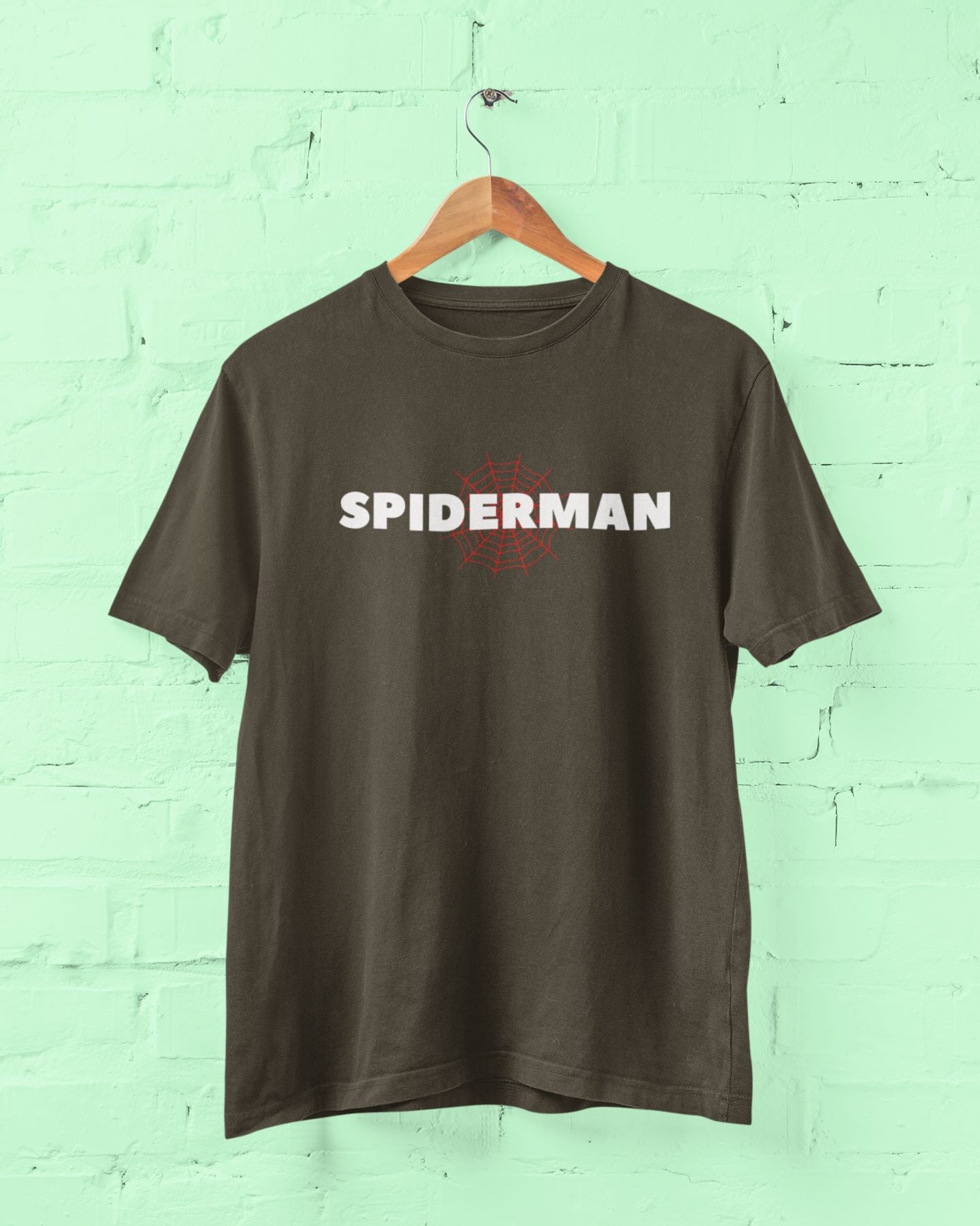 Spiderman T-Shirt for Men Olive Green