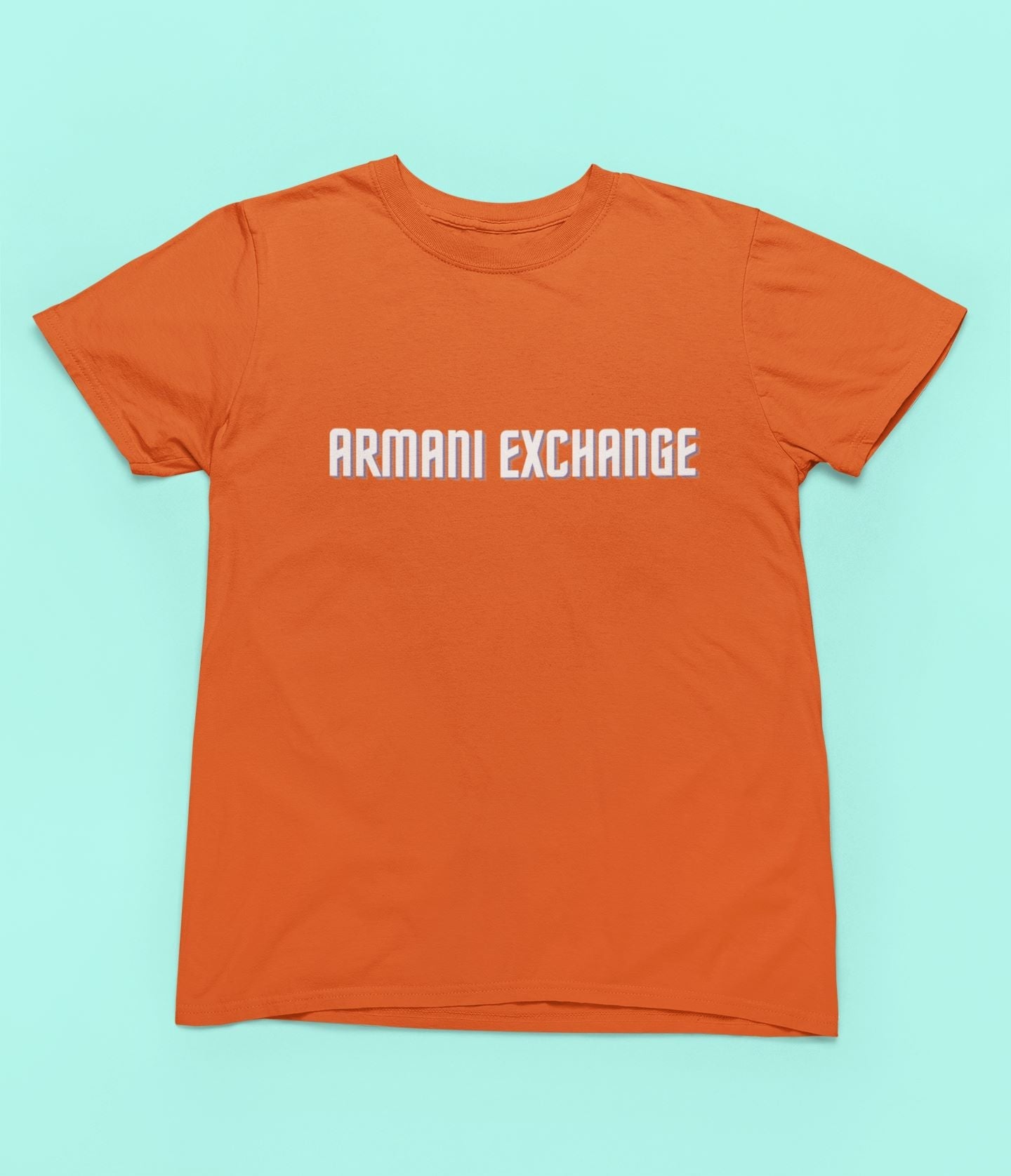 Orange Printed Armani Exchange Kids T-shirt