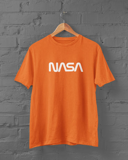 NASA Half Sleeve T-shirt for Men Orange