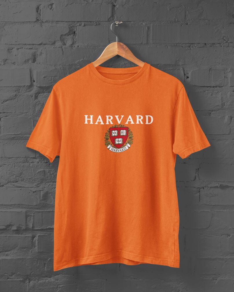 Harvard Half Sleeve T-Shirt for Men Orange