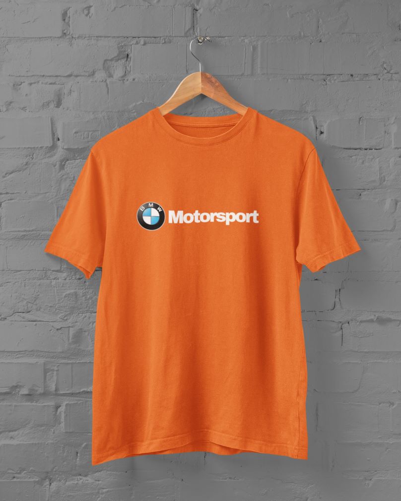 BMW Motorsport Half Sleeve T-Shirt for Men Orange