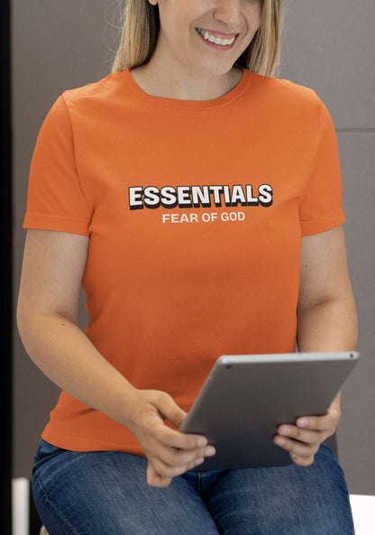 Essentials FOG Half Sleeve T-shirt for Women Orange