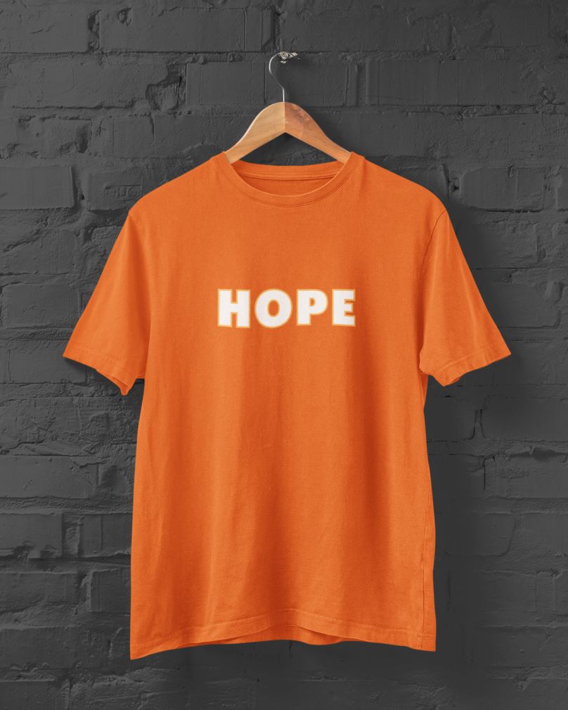 HOPE Half Sleeve T-Shirt for Men Orange