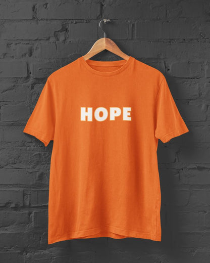 HOPE Half Sleeve T-Shirt for Men Orange