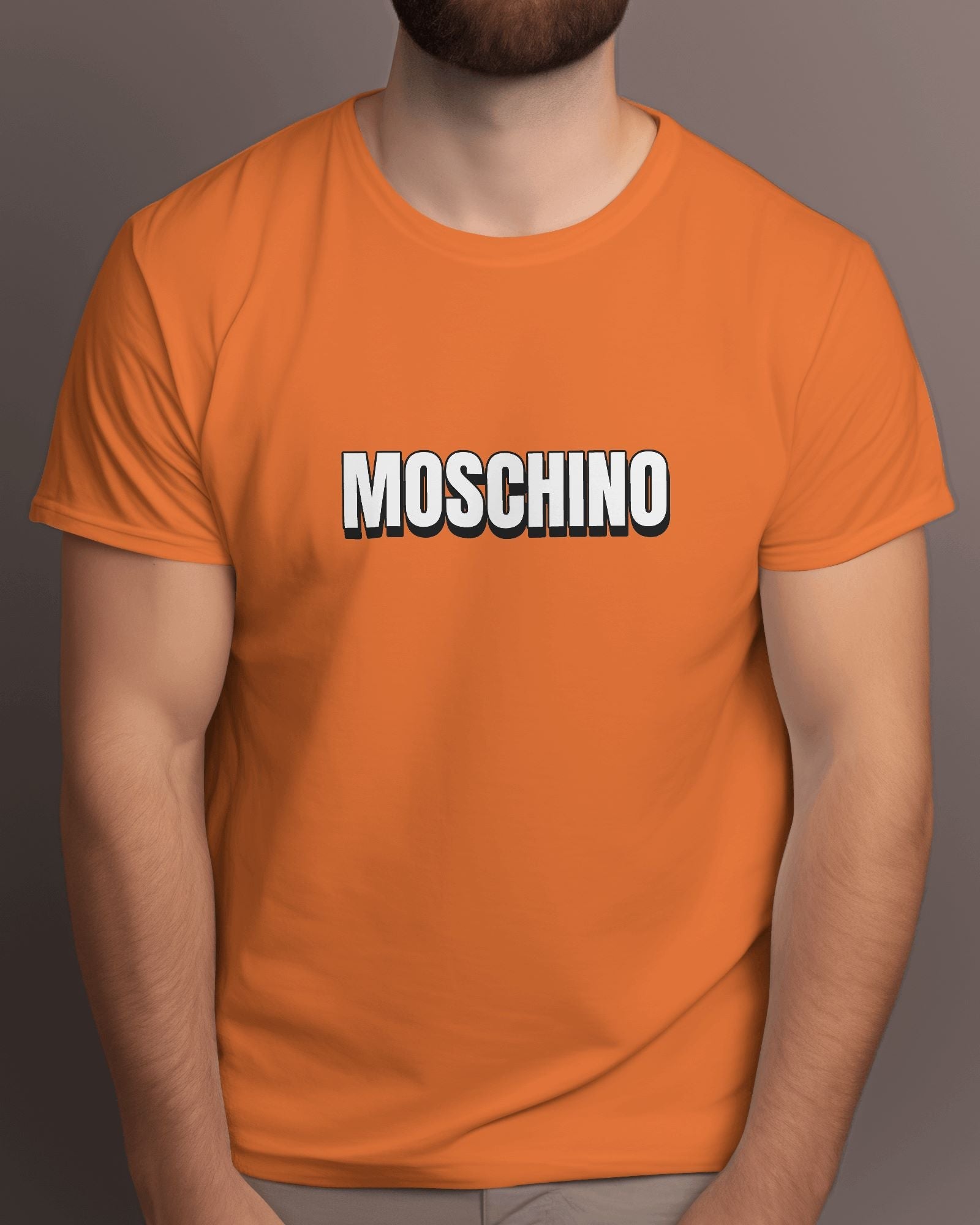 MOSCHINO Half Sleeve T-shirt for Men Orange