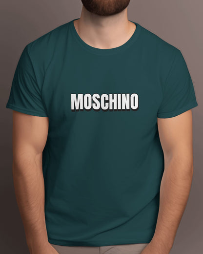 MOSCHINO Half Sleeve T-shirt for Men Petrol Blue