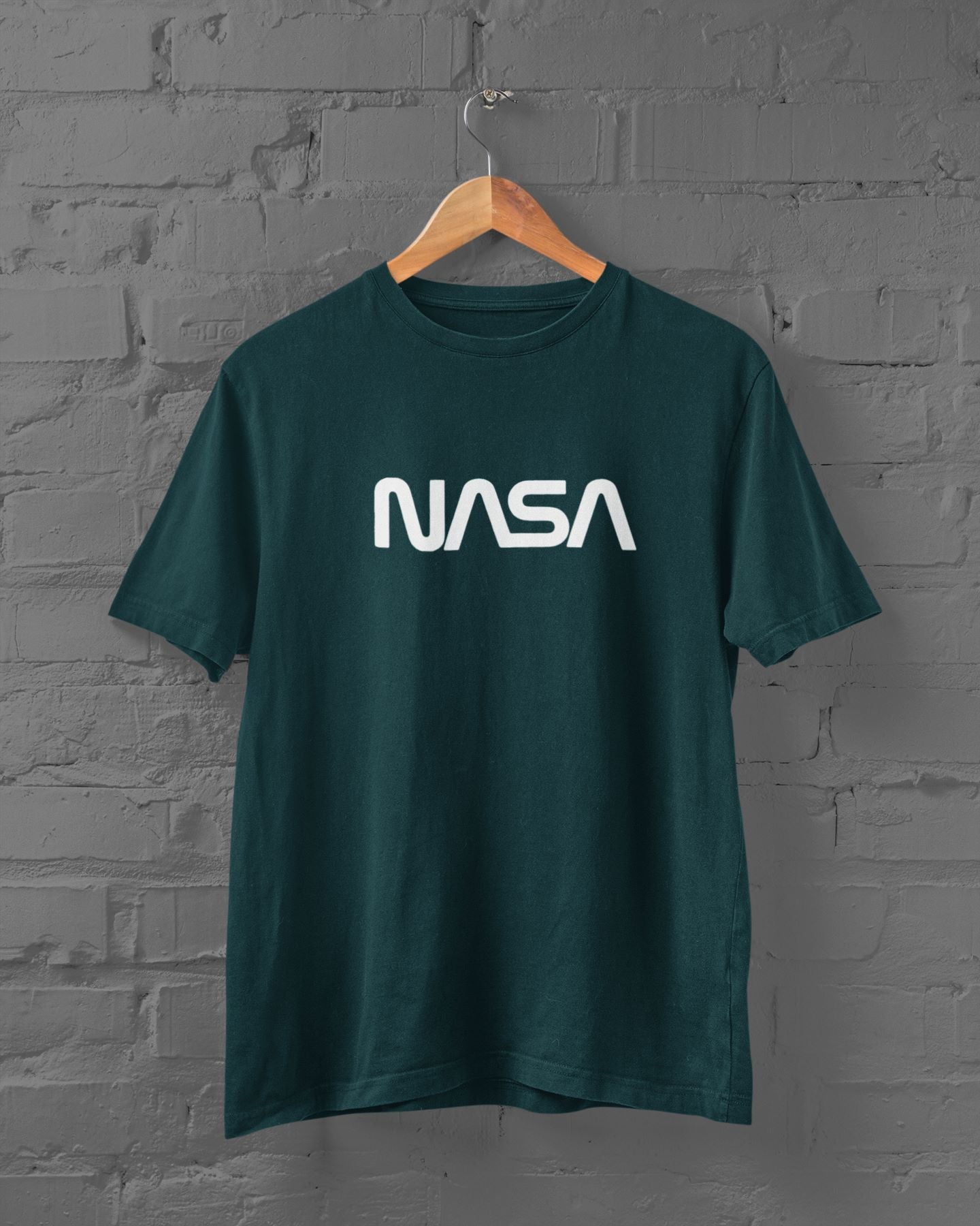 NASA Half Sleeve T-shirt for Men Petrol Blue