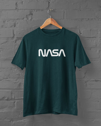 NASA Half Sleeve T-shirt for Men Petrol Blue