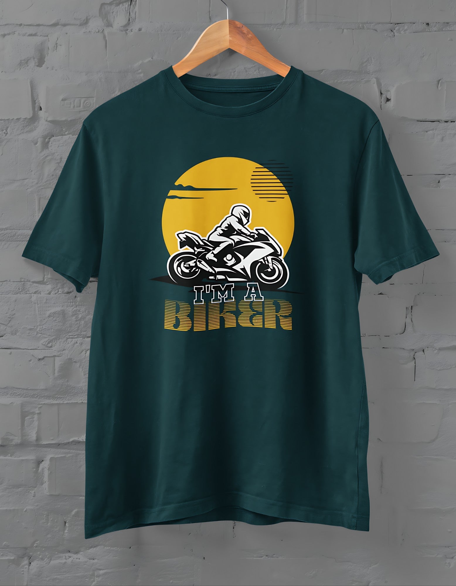 I'm a Biker Half Sleeve T-shirt for Men Petrol Blue