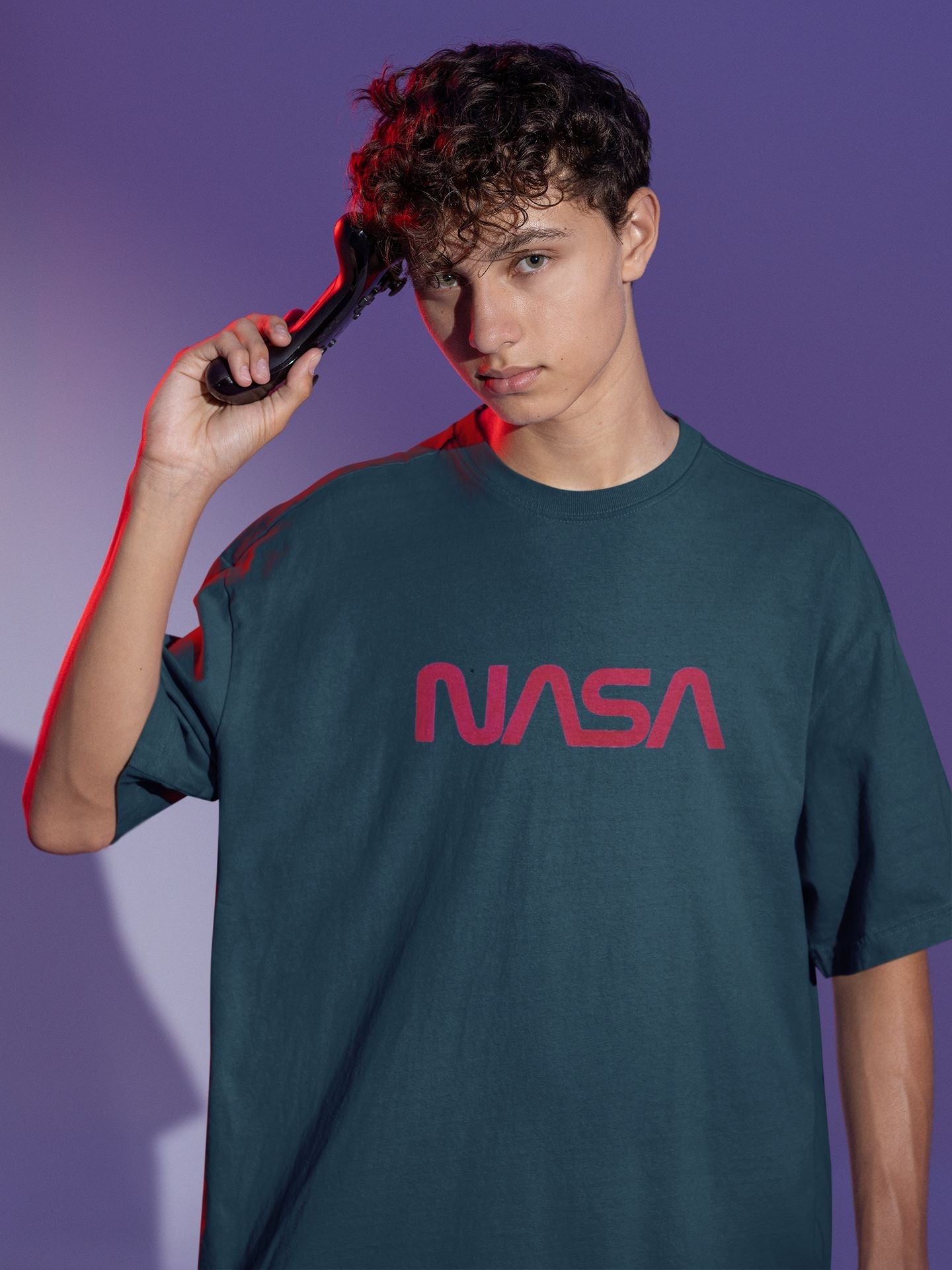 NASA Red Oversized T-shirt for Men