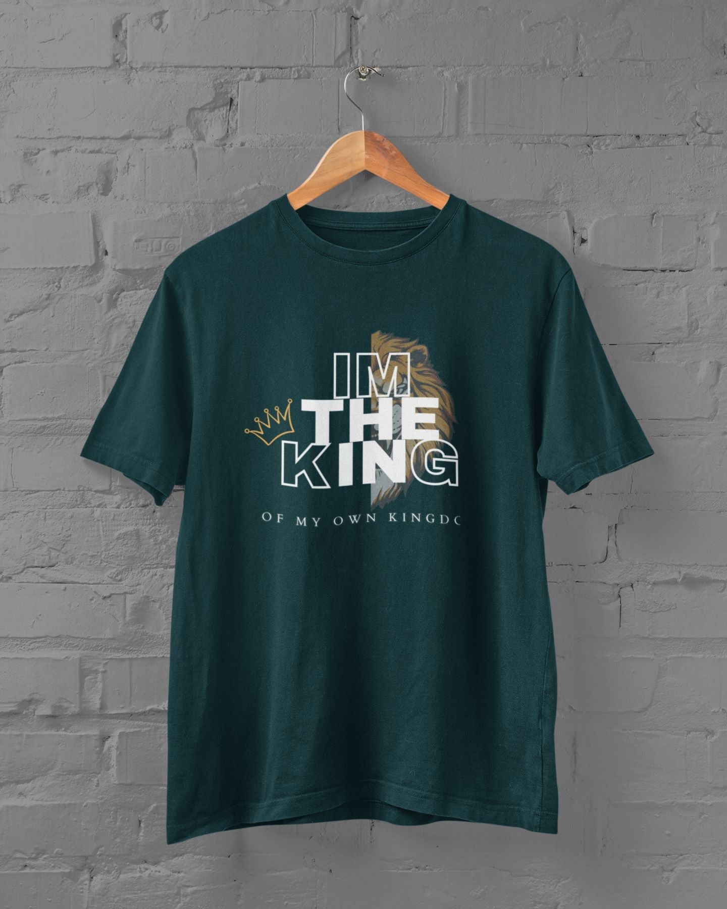 I am the KING Half Sleeve T-shirt for Men Petrol Blue