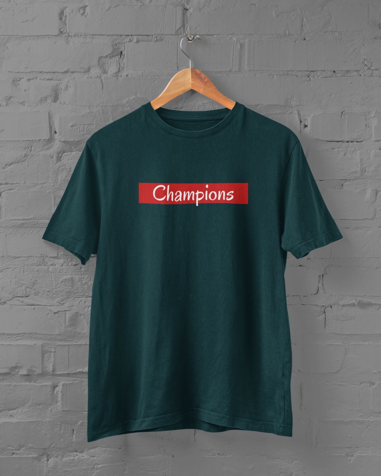 Champions Half Sleeve T-shirt for Men Petrol Blue