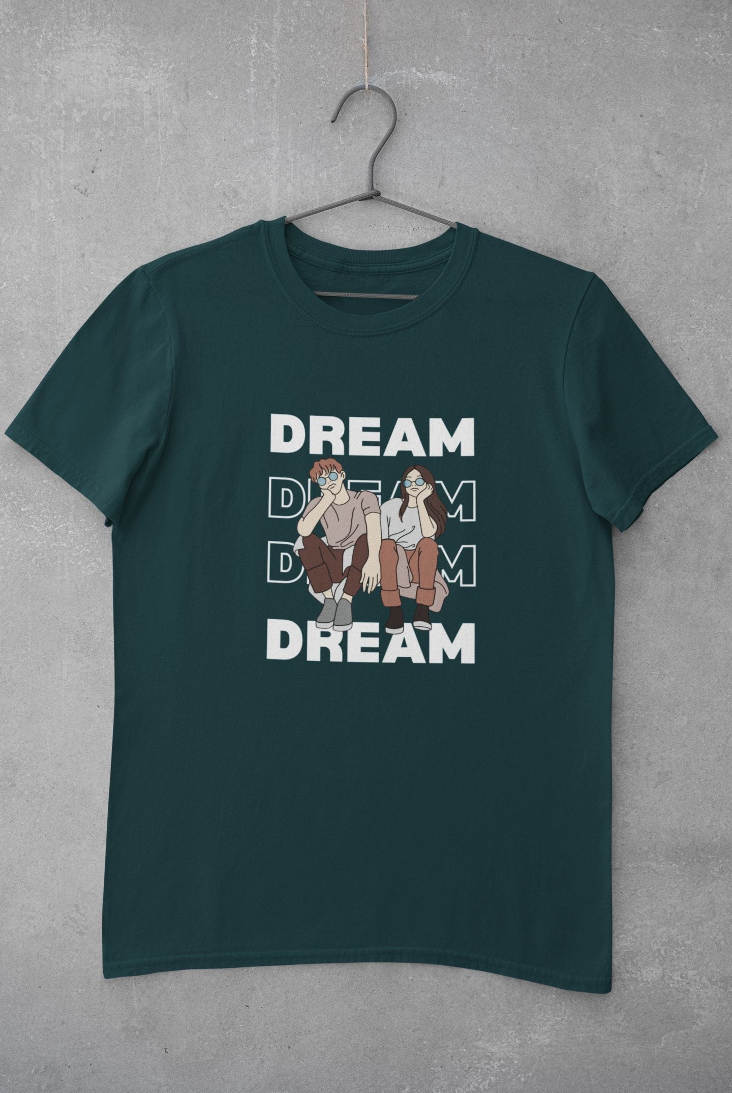 Dream Half Sleeve T-shirt for Women Petrol Blue