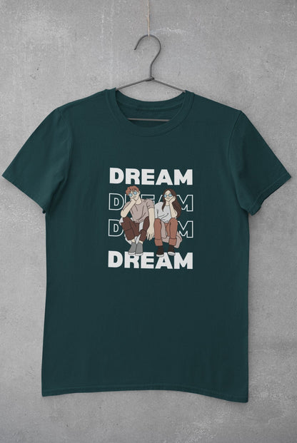 Dream Half Sleeve T-shirt for Women Petrol Blue