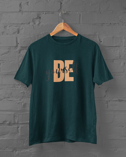 Be Yourself Half Sleeve T-shirt for Men Petrol Blue