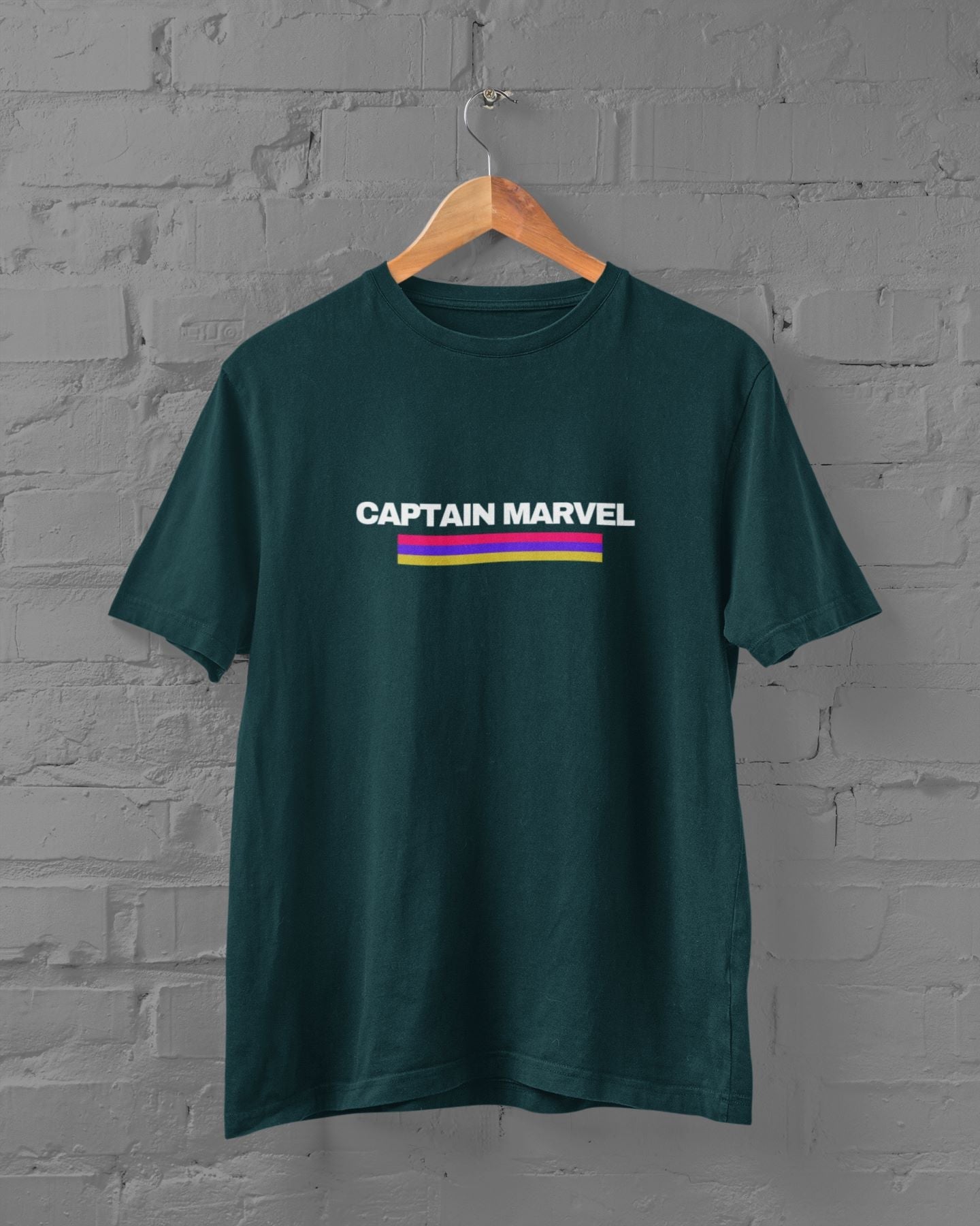 Captain Marvel Half Sleeve T-Shirt for Men Petrol Blue