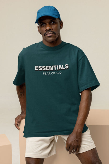 Essentials FOG Oversized T-shirt for Men Petrol Blue