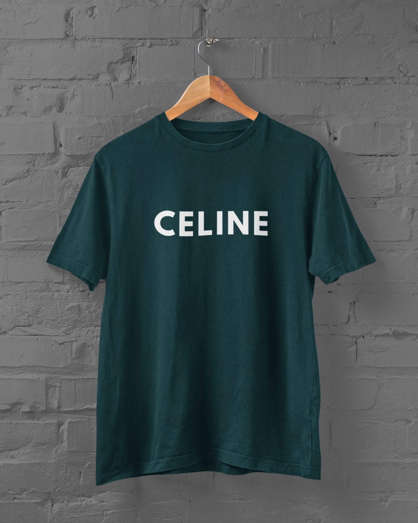 CELINE Half Sleeve T-shirt for Men/Women Petrol Blue